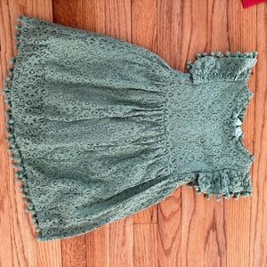 Elegant Green Lace Kids Dress